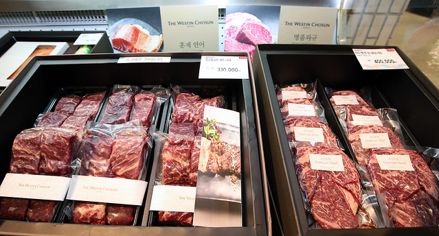 Korean beef on display